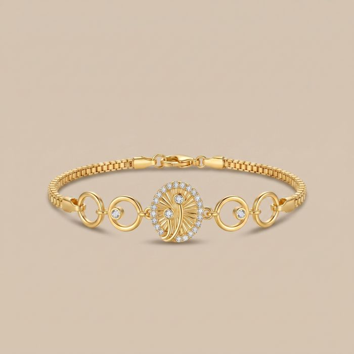 Classic Gold Sunburst Charm Bracelet