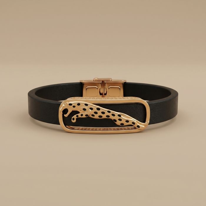 Black Band Panther Design Statement Bracelet