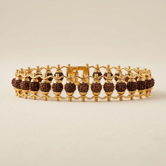 Dual Row Rudraksha Beaded Designer Bracelet