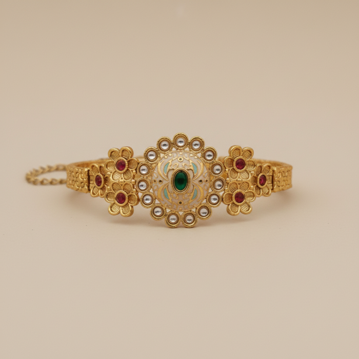Floral Medallion Stone Designer Bracelets
