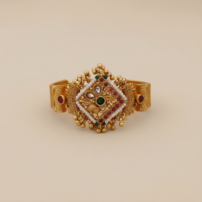 Heritage Square Beaded Charm Kada - hover