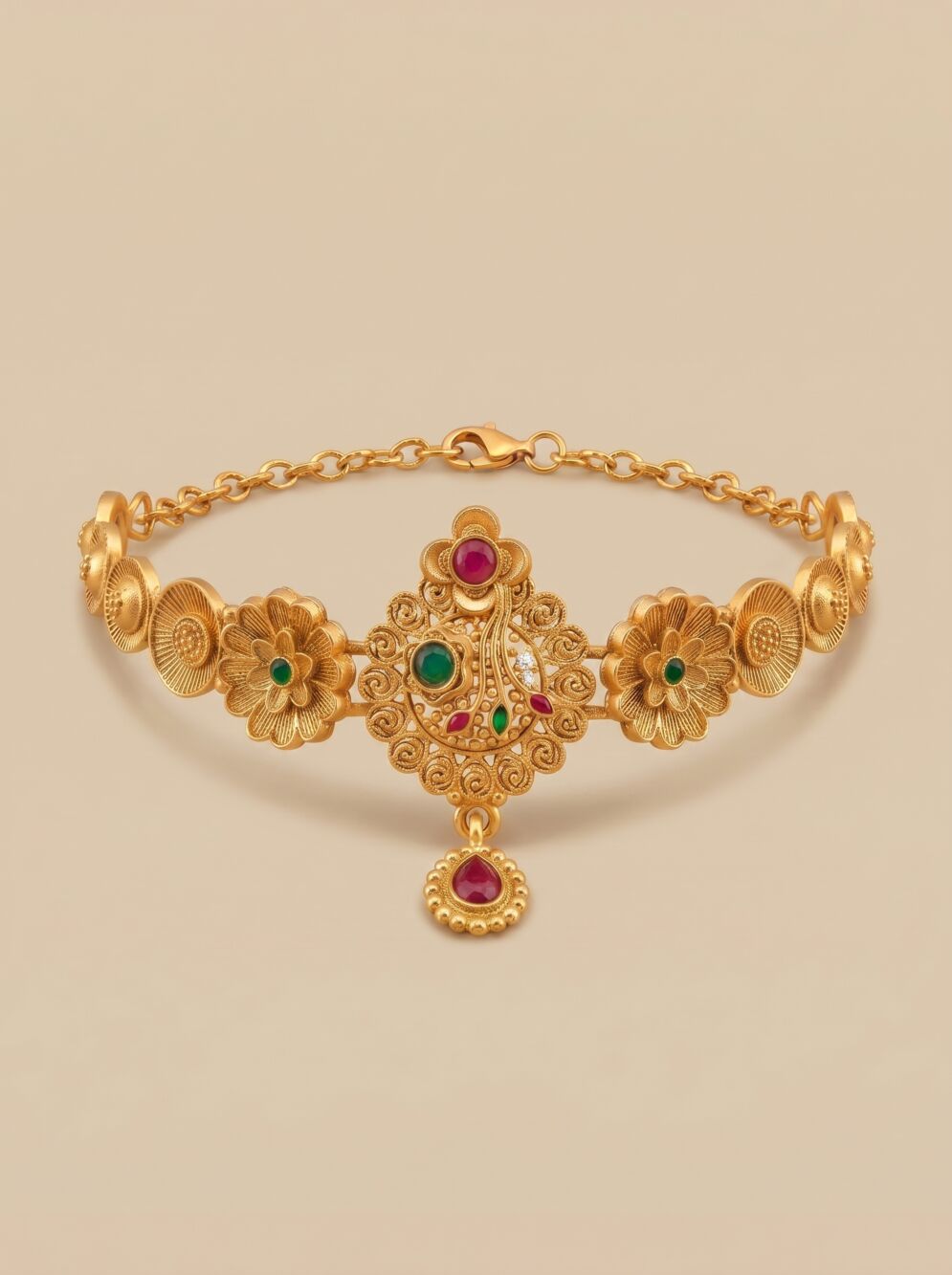 Antique Peacock Ruby Green Women Bracelet