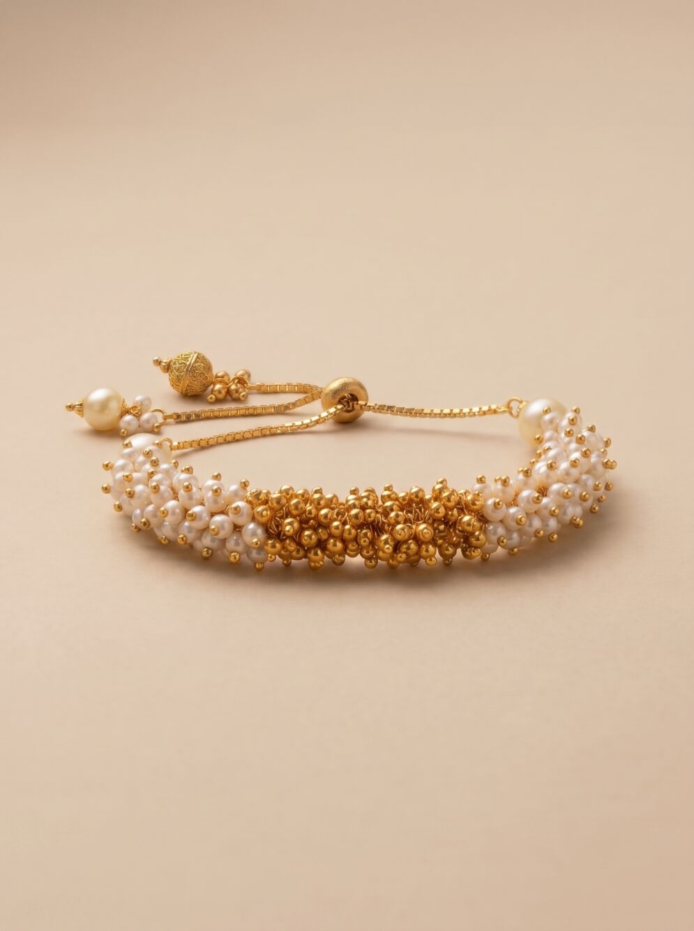 Pearl Moti Gold Seed Women Bracelet