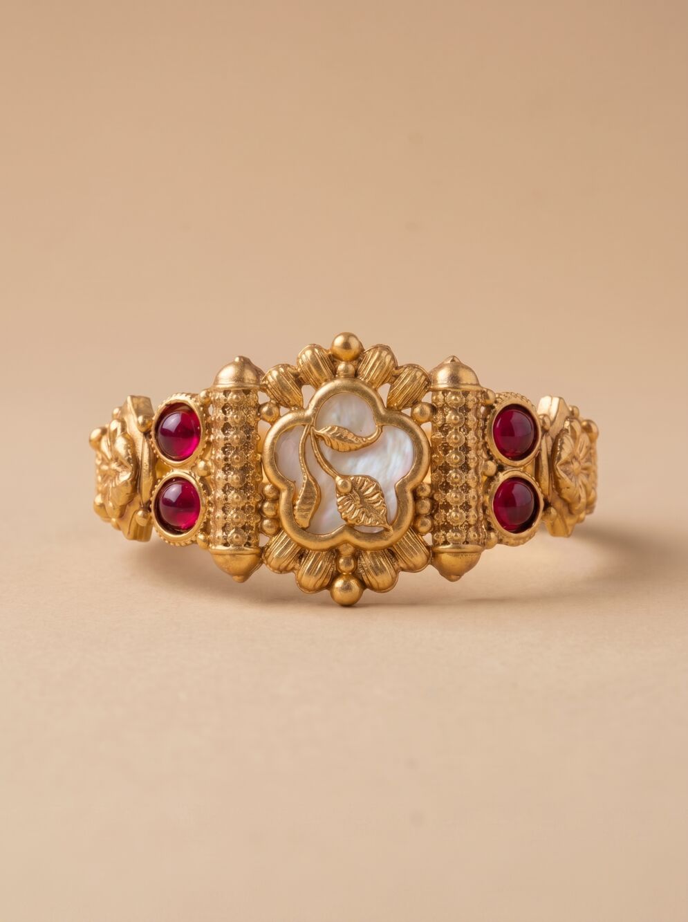Royal Floral Ruby Stone Women Bracelet