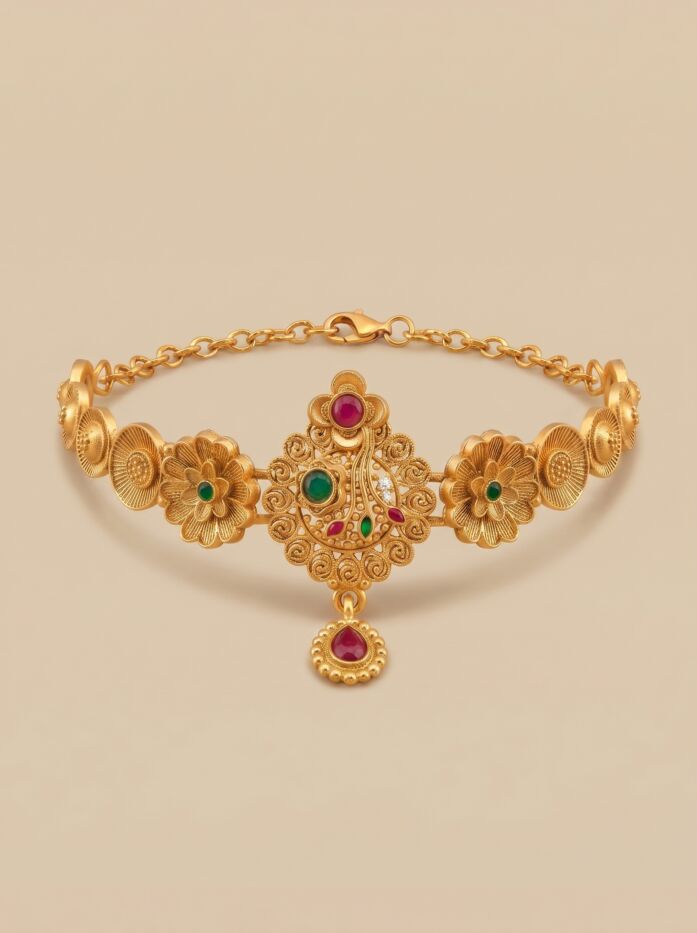 Antique Peacock Ruby Green Women Bracelet