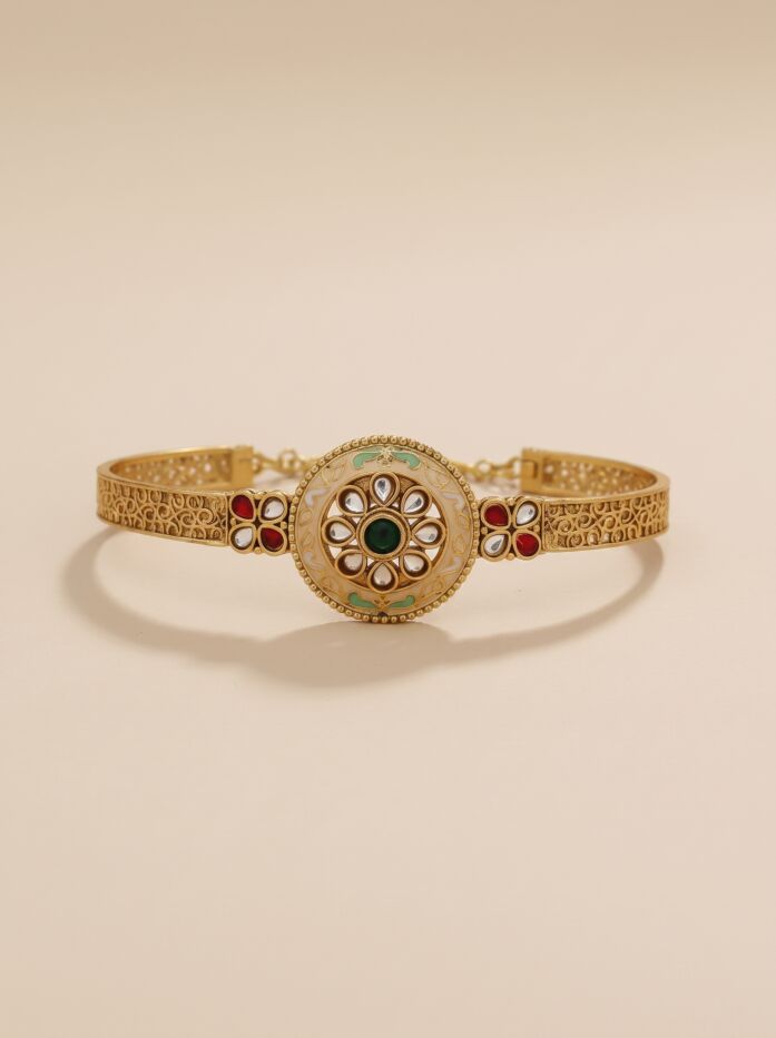 Filigree Medallion Kundan Women Bracelet