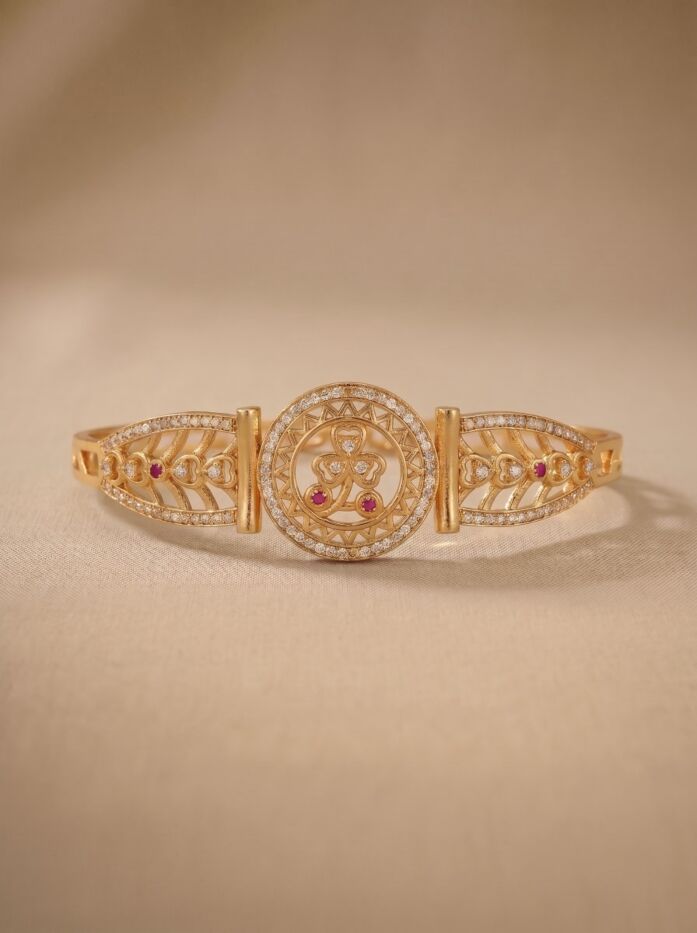 Floral Medallion Ruby Women Bracelet