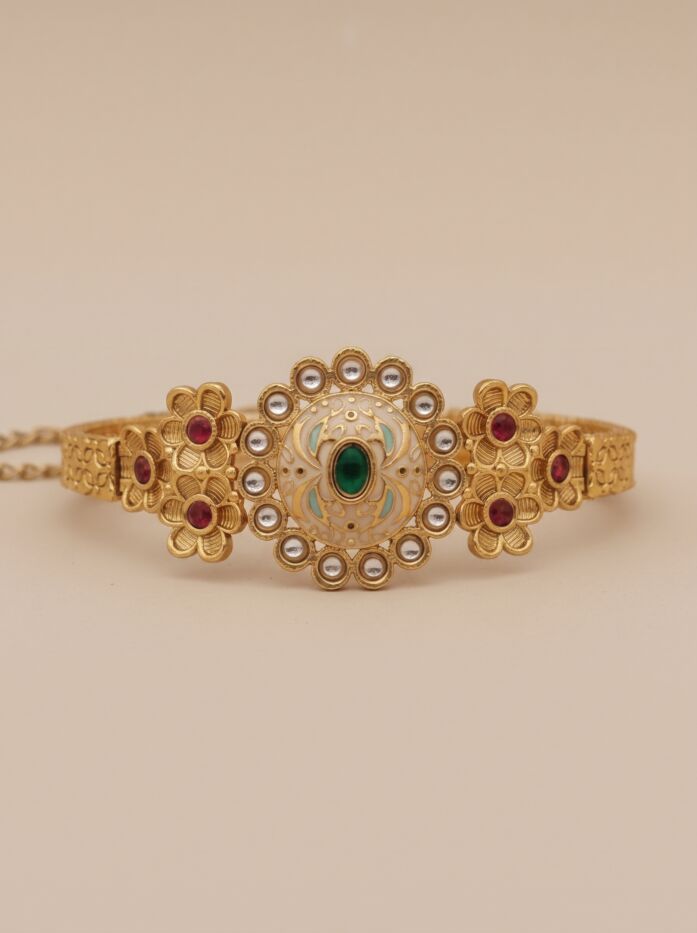 Floral Medallion Stone Women Bracelet
