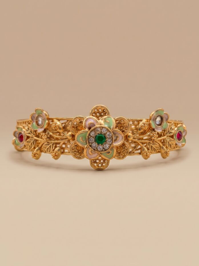 Floral Meenakari Stone Women Bracelet