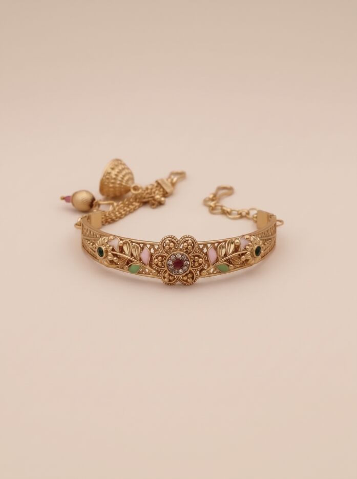 Lotus Bloom Stone Women Kada