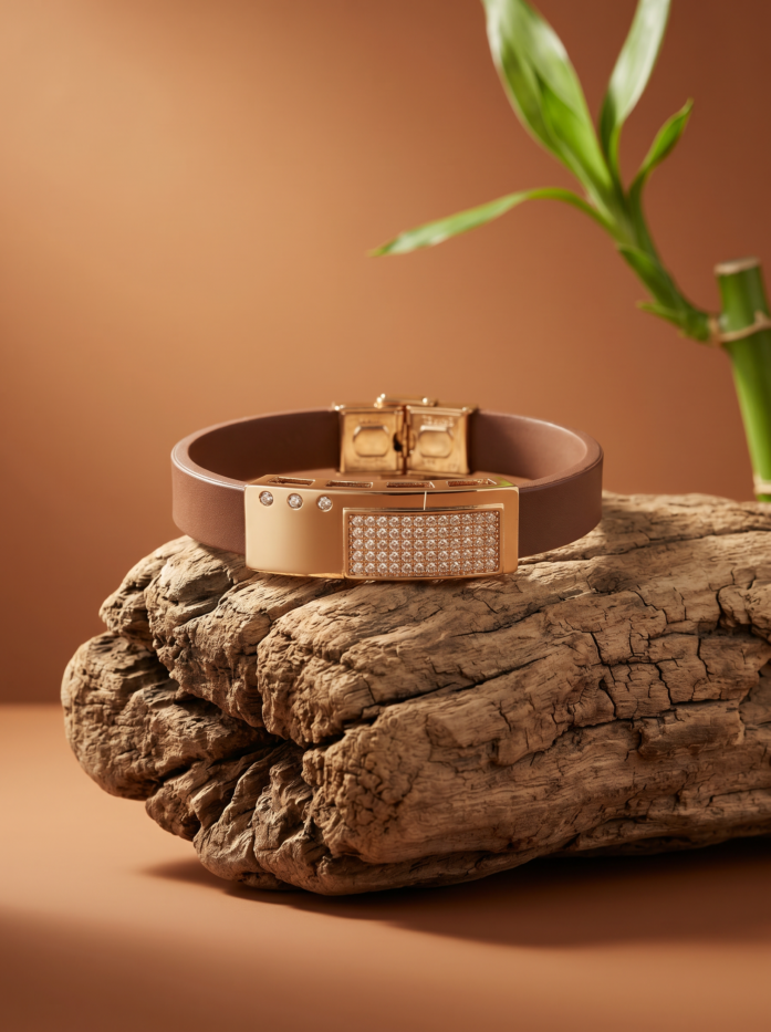Minimal Studded Plate Silicone Men Bracelet