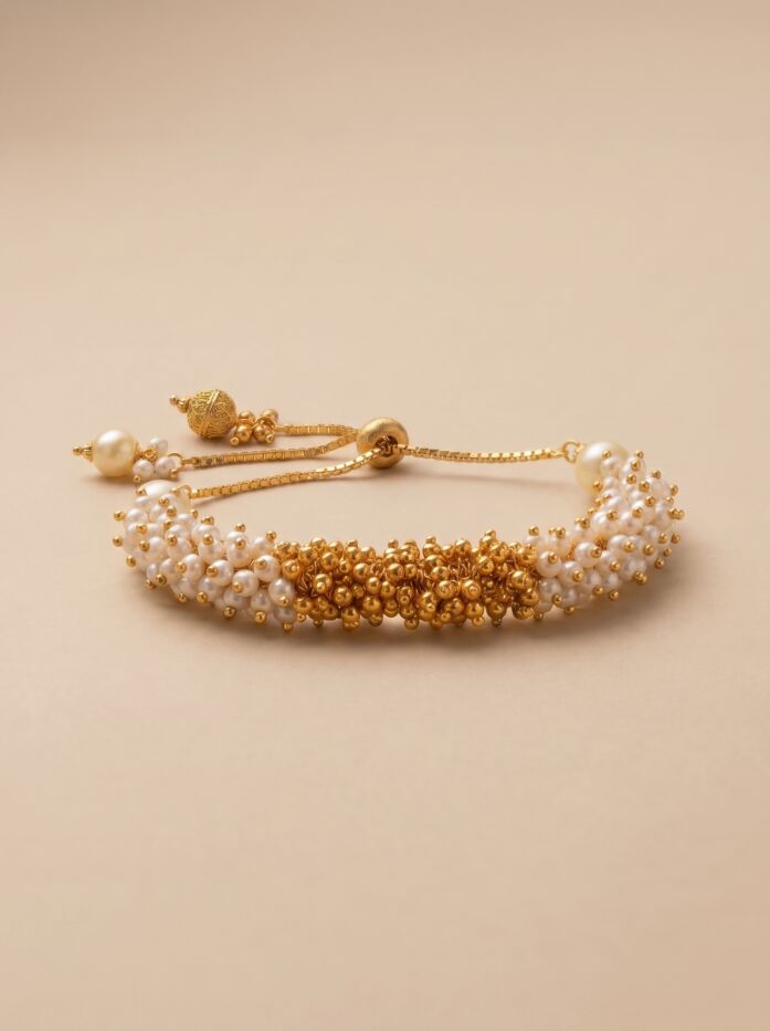 Pearl Moti Gold Seed Women Bracelet