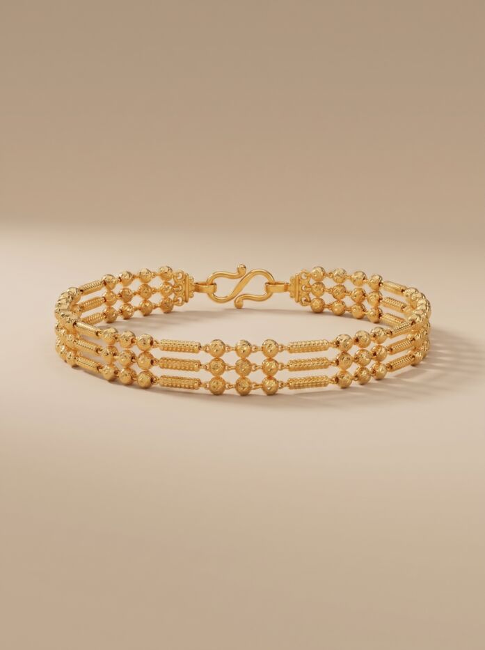 Three Layer Gold Ball Women Bracelet
