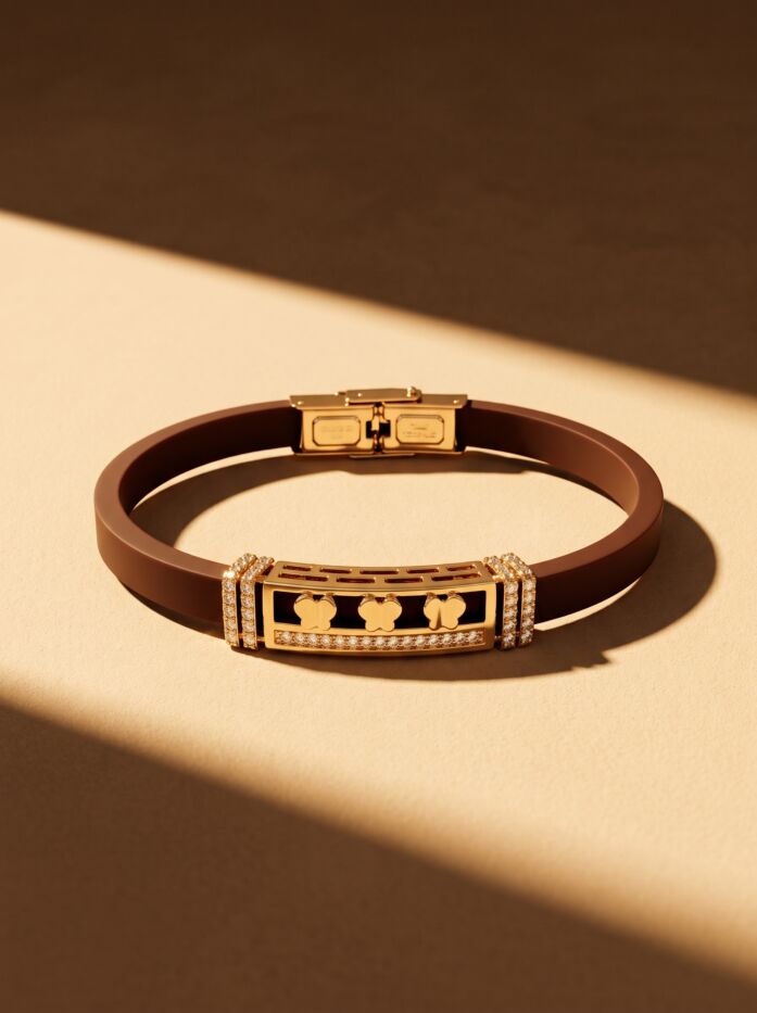 Triple Butterfly Studded Silicone Band Bracelet