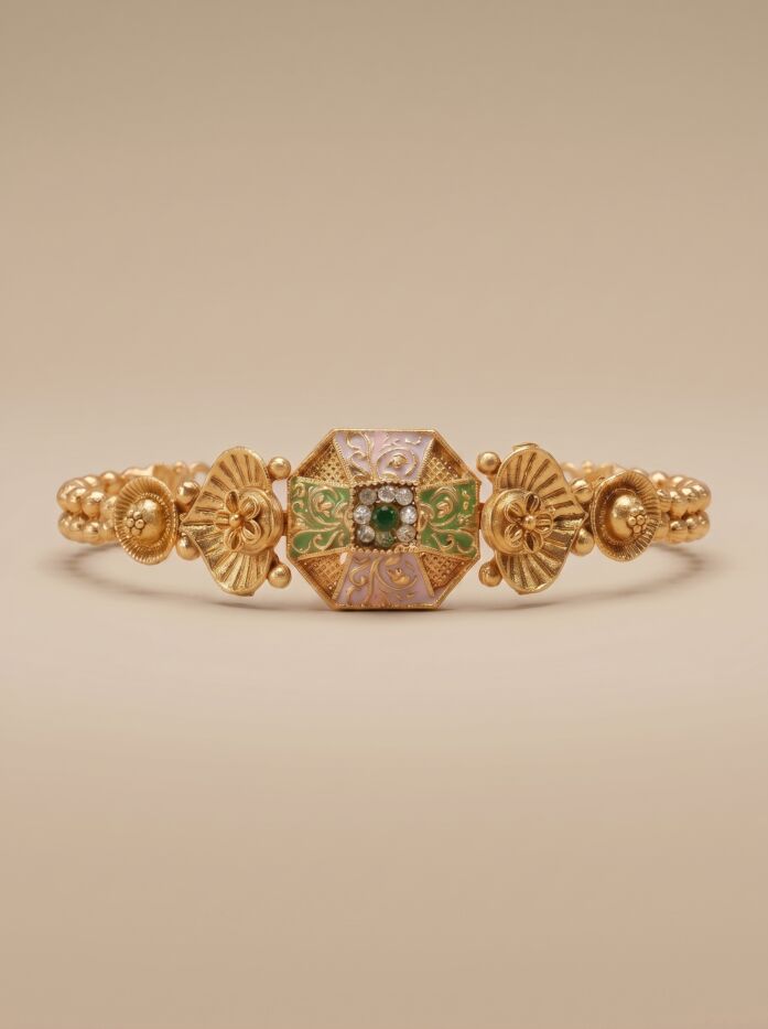 Vintage Floral Enamel Women Bracelet