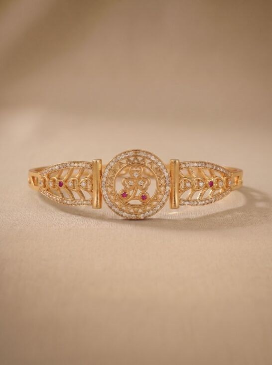 Floral Medallion Ruby Stone Designer Bracelet