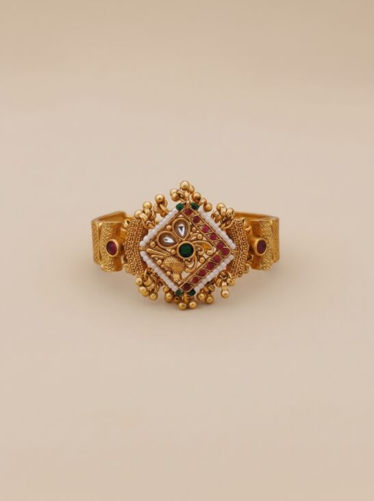 Heritage Square Beaded Charm Kada
